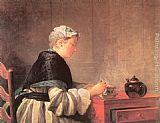 Lady Taking Tea by Jean Baptiste Simeon Chardin